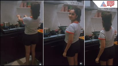 Niveditha Gowda making dish