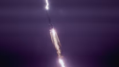 Lightning Strikes China's Long March-3B Rocket