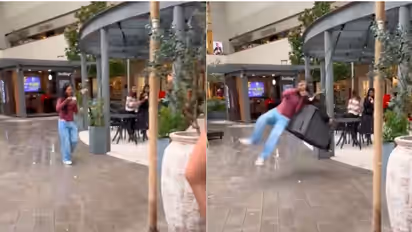 Woman Busy Eating at Mexico Mall Gets Hit by Hanging Chair, Viral Video Sparks Debate (WATCH)