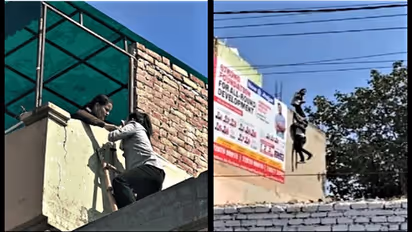 पुलिस देख ऐसे भागी लड़कियां