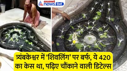 Ice on linga at Trimbakeshwar