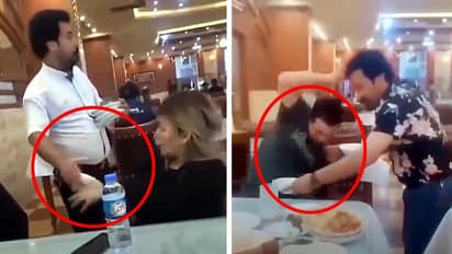 funny waiter that frightens customers