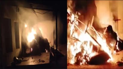 miscreants burn houses 