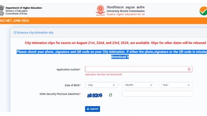 UGC NET 2024 city intimation slip direct link