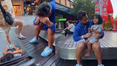bgt 2024 rishabh pant spotted with a little girl in Adelaide watch full viral video