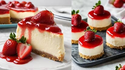 HEALTHY NO BAKE STRAWBERRY CHEESE CAKE