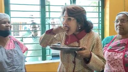 Hooghly MP Rachana Banerjee went to school after checking mid day meal bsm