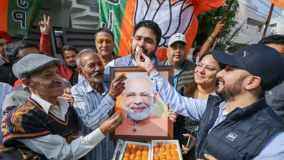 BJP workers celebrate Bihar Election 2025 win