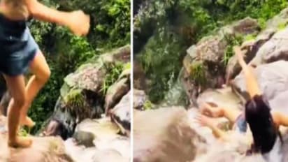 girl slips viral video