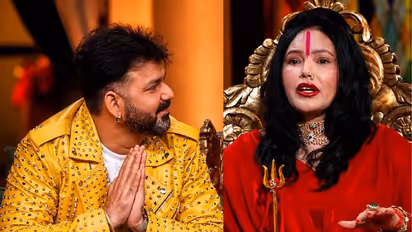 Pawan Singh and Radhe Maa