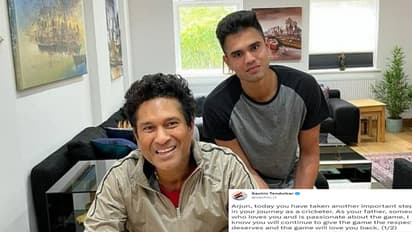 Sachin Tendulkar post for Arjun Tendulka