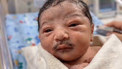 Baby With Thick Mustache
