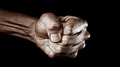 angry man hand