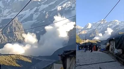 Avalanche in Sumeru hill behind Kedarnath temple Saraswati river water is rising bsm