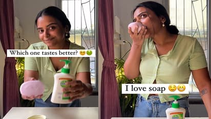 watch viral video Woman eating soap What netizens were surprised to see bsm