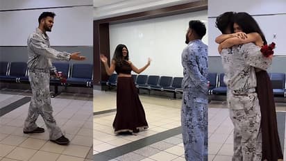 Watch the viral video of the woman dancing at the Canadian airport after seeing her boyfriend after five years bsm