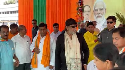Actor Mithun Chakraborty campaigning in support of BJPs Sukanth Majumdar in Balurghat bsm