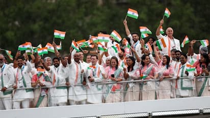 Indian contingent at Paris Olympics 2024 opening ceremony