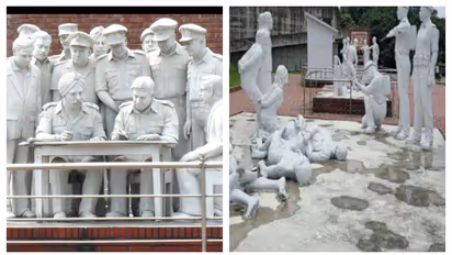 Pakistan Army surrender 1971 iconic statue mukti yuddha was also demolished in Bangladesh bsm
