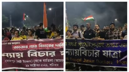 naya bichar yatra reaches junior doctors hunger strike stage Dharmatala from RG kar victim home bsm