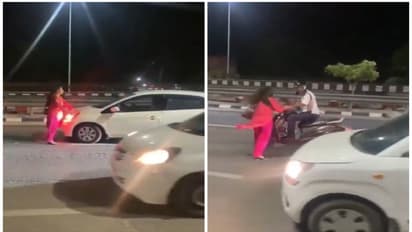 Drunk woman on Haridwar Highway