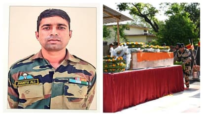 Havildar Of Indian Army Jhantu Ali Sheikh coffined body reached Nadia house bsm