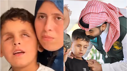 palestinian boy who lost his vision in israeli attack brought to riyadh for treatment