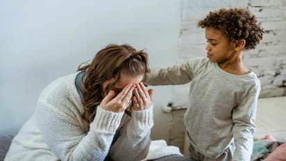 cry infront of child