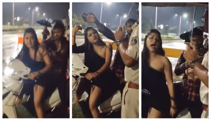 drunken woman had a verbal altercation with the police at night