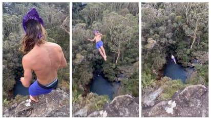 Death dive from a 42 meter high rock attempt fails