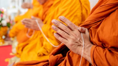 Pray of monks on ceremony of buddhist in Thailand