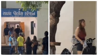 woman trying to escape from the police station