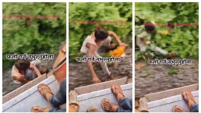 thief escaping from moving train