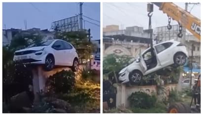 Drunk Driver Lands Car On Top Of House's wall
