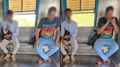 Caught on Camera: Viral Video Shows Two Men Smoking Chilam Inside Mumbai Local, Sparks Outrage (WATCH)