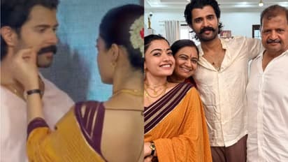 Rashmika Mandanna Cutely Fixes Husband Vijay Deverakonda’s Moustache At Even, Wipes Off Sweat From Forehead (VIRAL)