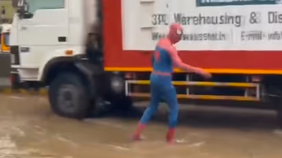 Watch: Spider-Man Takes Charge of Traffic in Rain-Battered Bhiwandi, Internet Says ‘Hero Indeed’