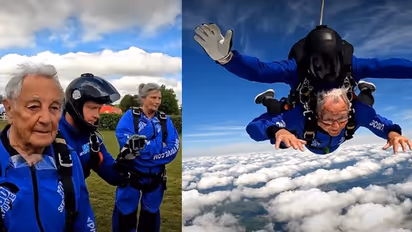 WATCH VIRAL VIDEO: 91-Year-Old Man Skydives For Charity, Raises Over Rs 4 Lakh And Wins Hearts