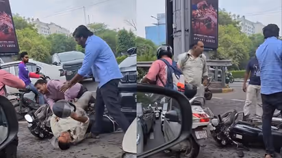Caught on Camera: Gurugram Road Rage Turns Violent, Helmet Used as Weapon | WATCH Viral Video
