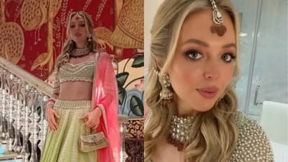 Donald Trump’s Daughter Tiffany Trump Embraces Indian Glamour in a Pastel Lehenga at the Ambanis’ Ganpati Celebration