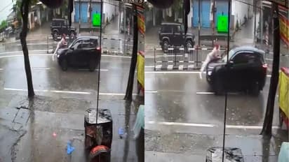Man Clings to Car Bonnet for 2 Km After Crash in Uttarakhand, CCTV Captures Shocking Scene (WATCH VIDEO)