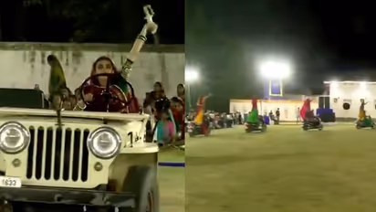 WATCH: Rajkot Women Perform Sword Dance on Bikes and Jeeps During Navratri, Video Goes Viral