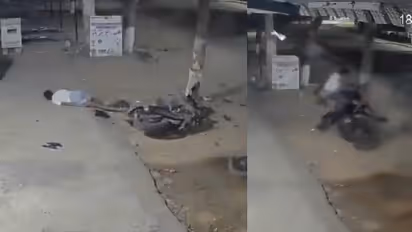 Hyderabad Viral CCTV Video: Two Young Men Flung Into Air as Speeding Bike Hits Tree, Both Die