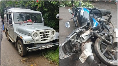 Jeep and bike accident