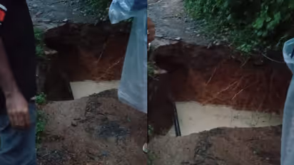huge crater formed in vellamunda