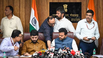 Rammohan Naidu, Minister of Civil Aviation along with Murlidhar Mohol, MOS for Ministry of Civil Aviation 
