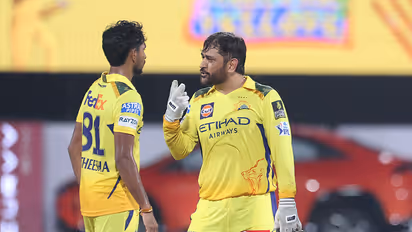 Matheesha Pathirana and MS Dhoni