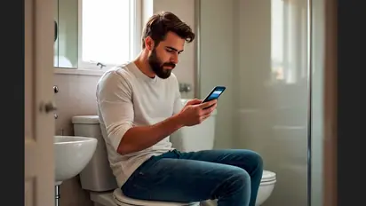 Using Phone in Toilet