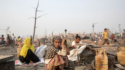 Kutupalong Balukali refugee camp fire