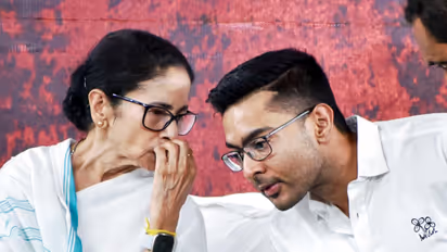 TMC party Supremo Mamata Banerjee and TMC General Secretary Abhishek Banerjee during a demonstration over SIR issues